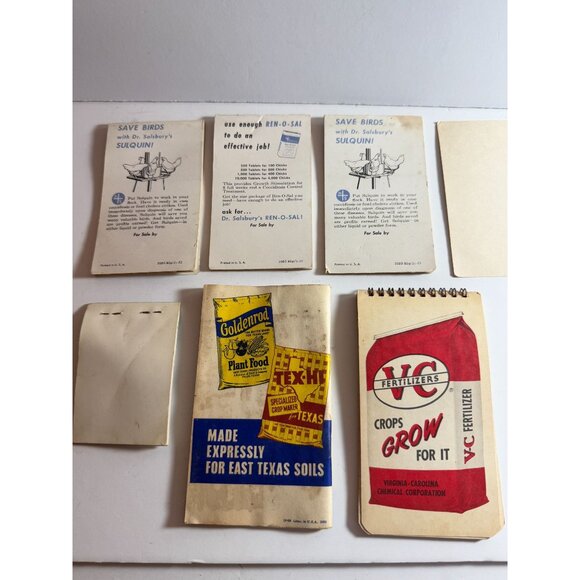 Vintage Advertising Notepads VC Fertilizers Tex Hi Plant Food Farmer Lot READ - Picture 7 of 13